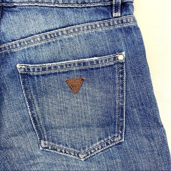 GUESS Los Angeles Mom Shorts Logo 5 Pocket High Rise Waist - Picture 6 of 9